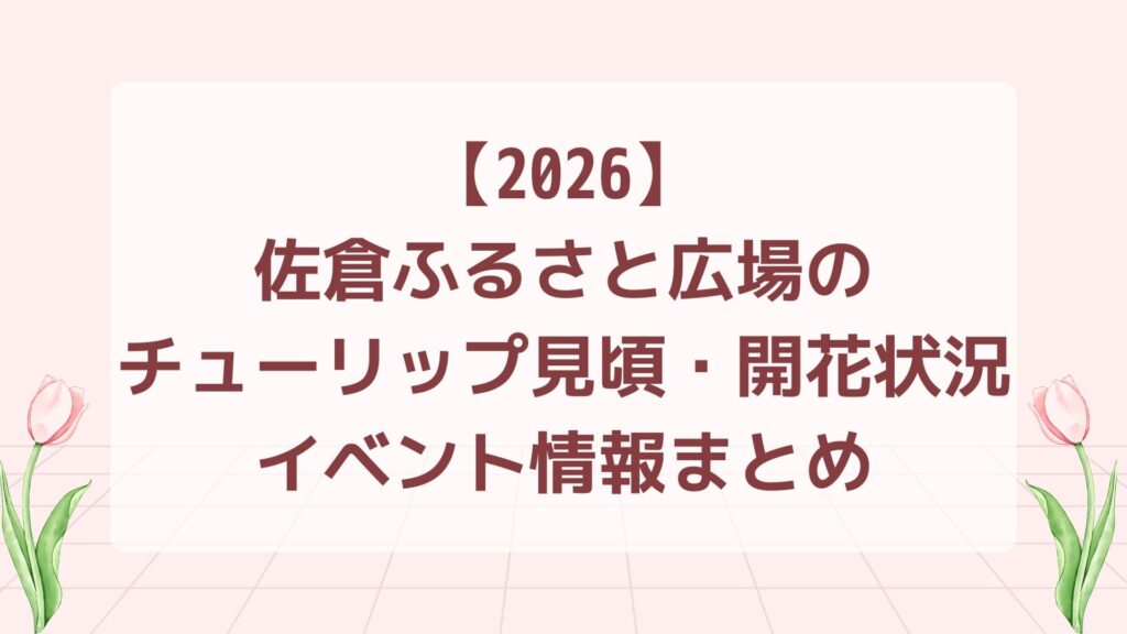 【2026】佐倉ふるさと広場のチューリップ｜見頃・開花状況・イベント情報まとめ
