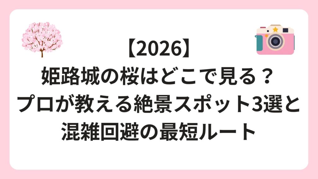 【2026】姫路城の桜はどこで見る？プロが教える絶景スポット3選と混雑回避の最短ルート
