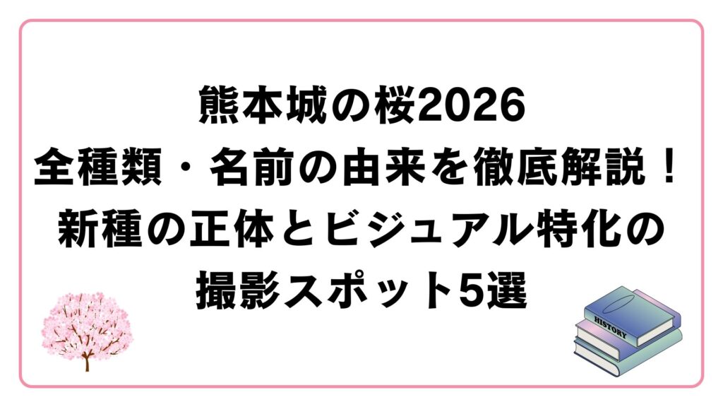熊本城の桜2026｜全種類・名前の由来を徹底解説！新種の正体とビジュアル特化の撮影スポット5選