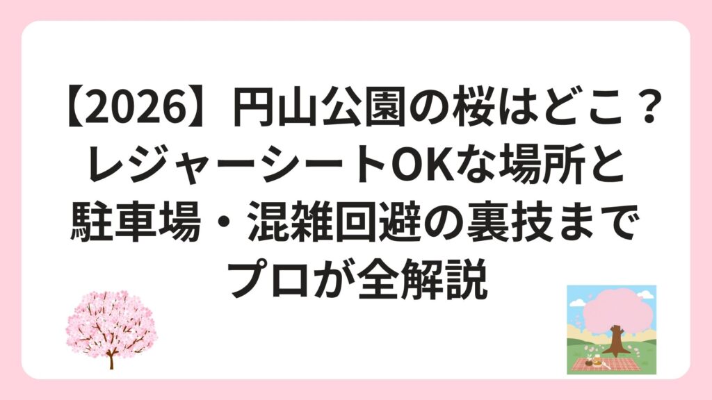 【2026】円山公園の桜はどこ？レジャーシートOKな場所と駐車場・混雑回避の裏技までプロが全解説