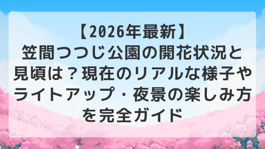 【2026年最新】笠間つつじ公園の開花状況と見頃は？現在のリアルな様子やライトアップ・夜景の楽しみ方を完全ガイド